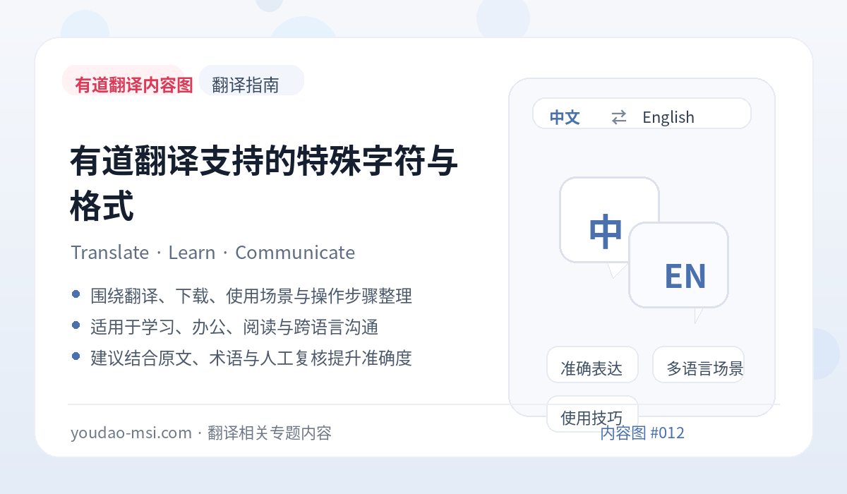 有道翻译支持的特殊字符与格式