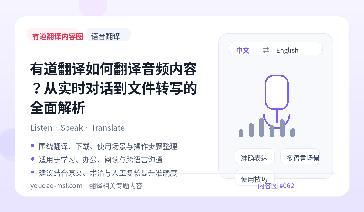 有道翻译如何翻译音频内容？从实时对话到文件转写的全面解析