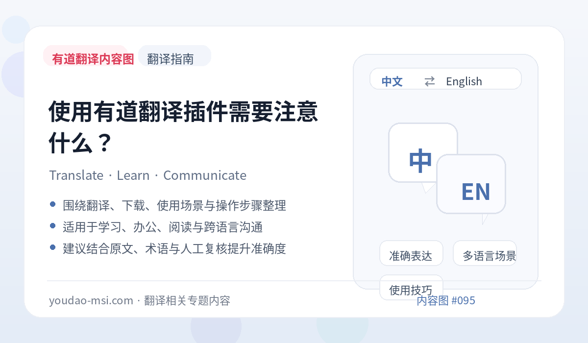 使用有道翻译插件需要注意什么？