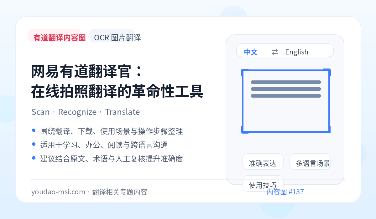 网易有道翻译官：在线拍照翻译的革命性工具