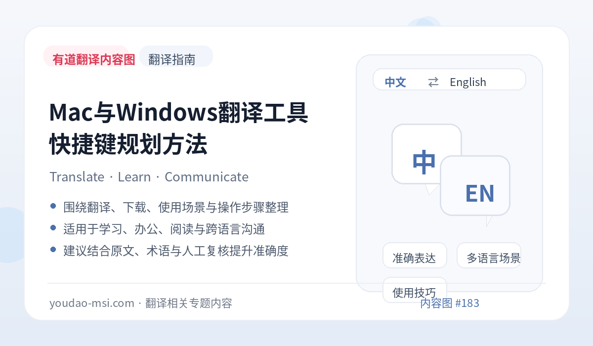 Mac与Windows翻译工具快捷键规划方法